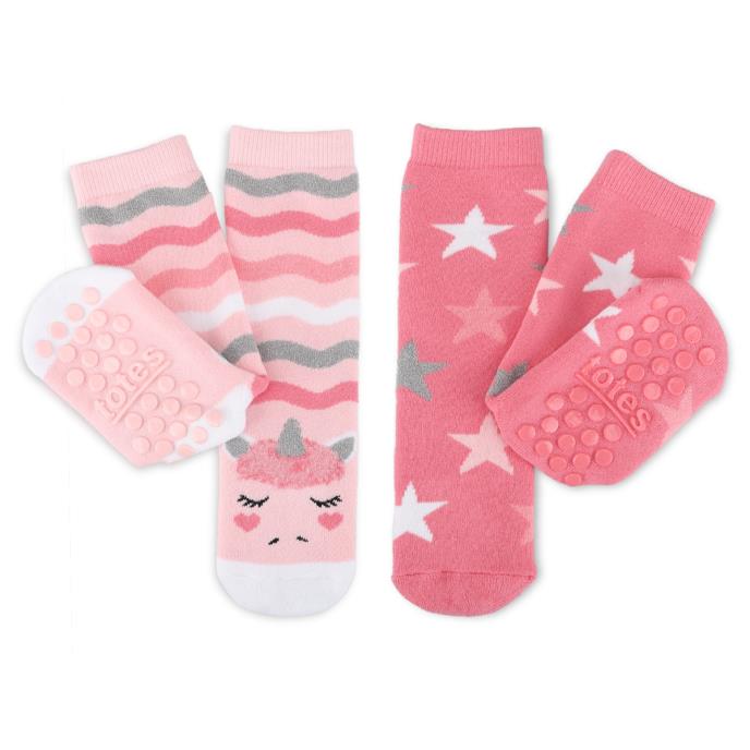 totes toasties® Childrens Original Slipper-Sox (Twin Pack) Unicorn / Star Extra Image 2